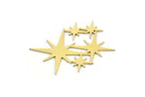 Brass Star Charm, 12 Raw Brass Star Shaped Charms, Charm Pendants, Connectors (21x27x0.60mm) A4056