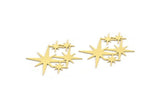 Brass Star Charm, 12 Raw Brass Star Shaped Charms, Charm Pendants, Connectors (21x27x0.60mm) A4056