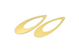 Brass Drop Charm, 12 Raw Brass Drop Charms With 1 Hole, Earrings, Findings (44x16x0.40mm) A4196