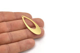 Brass Drop Charm, 12 Raw Brass Drop Charms With 1 Hole, Earrings, Findings (44x16x0.40mm) A4196