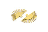Brass Sun Charm, 24 Raw Brass Sun Charms With 1 Loop, Findings (20x13x0.60mm) A4057