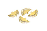 Brass Sun Charm, 24 Raw Brass Sun Charms With 1 Loop, Findings (20x13x0.60mm) A4057
