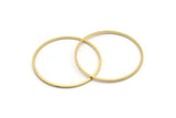 37mm Circle Connectors, 24 Raw Brass Circle Connectors (37x1x1mm) A4066