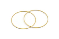 55mm Circle Connectors - 24 Raw Brass Circle Connectors (55x1x1mm) BS 1106