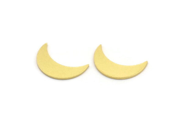 Brass Moon Blank, 24 Raw Brass Crescent Moon Shaped Blanks, Findings (17.5x6x0.80mm) A4214