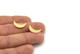 Brass Moon Blank, 24 Raw Brass Crescent Moon Shaped Blanks, Findings (17.5x6x0.80mm) A4214