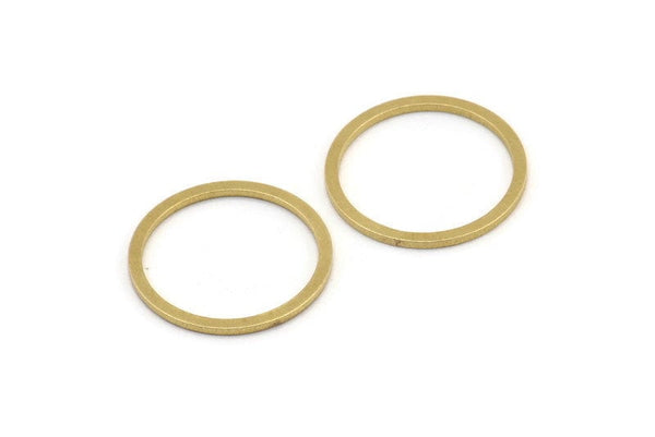 20mm Circle Connector, 24 Raw Brass Circle Connectors (20x1.3x1mm) A4071