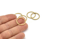 20mm Circle Connector, 24 Raw Brass Circle Connectors (20x1.3x1mm) A4071