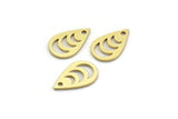 Brass Drop Charm, 50 Raw Brass Drop Charms With 1 Hole, Earrings, Findings (14x9x0.80mm) A4225