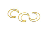 Brass Moon Charm, 12 Raw Brass Crescent Moon Charms, Connectors (27x7x1mm) A4257