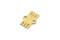 Brass Ethnic Charm, 50 Raw Brass Ethnic Motif Charms With 2 Loops, Earring Charms, Connectors (11x7x0.60mm) A4091