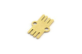 Brass Ethnic Charm, 50 Raw Brass Ethnic Motif Charms With 2 Loops, Earring Charms, Connectors (11x7x0.60mm) A4091
