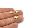 Brass Ethnic Charm, 50 Raw Brass Ethnic Motif Charms With 2 Loops, Earring Charms, Connectors (11x7x0.60mm) A4091