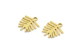 Brass Leaf Charm, 50 Raw Brass Leaf Charms With 1 Loop, Findings (12x10x0.60mm) A4093