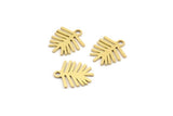 Brass Leaf Charm, 50 Raw Brass Leaf Charms With 1 Loop, Findings (12x10x0.60mm) A4093