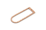 D Shape Rings, 2 Rose Gold Plated Brass Hammered D Shape Connectors With 1 Hole, Rings  (47x18x1.4mm) BS 1894 Q0587