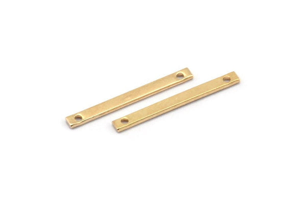 Gold Tiny Bar, 20 Gold Plated Brass Bars with 2 Holes (20x2x0.80mm) BS 1190--A0861