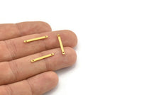 Brass Flat Connector, 50 Raw Brass Bars With 2 Holes (20x2x0.80mm) Bs 1190--a0861