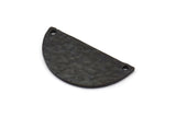 Hammered Half Moon, 2 Hammered Oxidized Brass Black Semi Circle Blanks with 2 Holes (30x15x1.2mm) N0390 S832