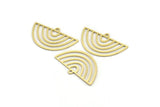 Semi Circle Charm, 12 Raw Brass Semi Circle Charms With 1 Loop, Pendant Charms (16x28x0.60mm) A4279