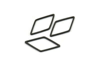 Black Diamond Earring Finding, 100 Oxidized Brass Black Diamond Rhomb Rings, Findings (13x23mm) Bs 1128 S457