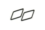 Black Diamond Earring Finding, 100 Oxidized Brass Black Diamond Rhomb Rings, Findings (13x23mm) Bs 1128 S457