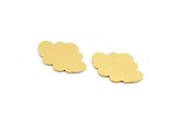Brass Cloud Blank, 24 Raw Brass Cloud Shaped Blanks (11x17x0.60mm) A4316