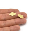 Brass Cloud Blank, 24 Raw Brass Cloud Shaped Blanks (11x17x0.60mm) A4316