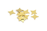 Brass Star Blank, 50 Raw Brass Star Shaped Blanks, Stamping Brass (13.5x10x0.60mm) A4317