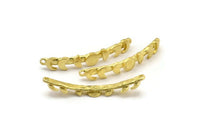 Moon Phases Charm, 2 Raw Brass Moon Phases Charms With 2 Loops, Connectors, Bracelet Parts (44x7mm) N2131