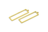 Brass Rectangle Charm, 20 Raw Brass Rectangle Charms With 1 Loop Earrings, Findings (38x10x0.80mm) D1051