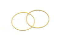 Brass Circle Connector, 40 Raw Brass Circle Connectors (40x0.80mm) Bs 1110