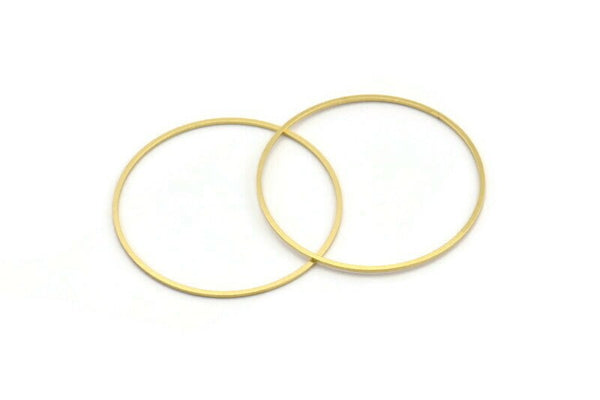 Brass Circle Connector, 40 Raw Brass Circle Connectors (40x0.80mm) Bs 1110