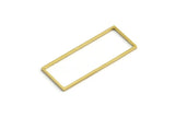 Brass Rectangle Ring, 24 Raw Brass Open Rectangle Connectors (14x34x1mm) A4123