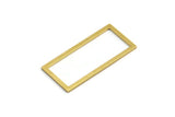 Brass Rectangle Ring, 10 Raw Brass Open Rectangle Connectors (38x18x1x2mm) A4122