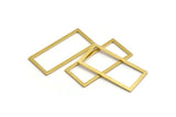 Brass Rectangle Ring, 10 Raw Brass Open Rectangle Connectors (38x18x1x2mm) A4122