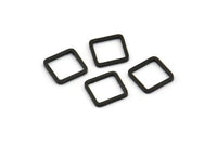 Geometric Black Pendant, 24 Oxidized Black Brass Square Connectors (8x0.80mm) Bs-1115