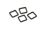 Geometric Black Pendant, 24 Oxidized Black Brass Square Connectors (8x0.80mm) Bs-1115