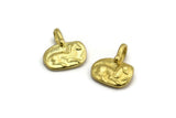 Brass Horse Charm, 4 Raw Brass Horse Charms With 1 Loop, Pendants, Jewelry Findings (14x16mm) N2133