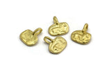 Brass Horse Charm, 4 Raw Brass Horse Charms With 1 Loop, Pendants, Jewelry Findings (14x16mm) N2133