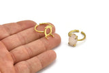 Brass Ring Settings, 4 Raw Brass Adjustable 4 Claw Ring - Ring Stone Setting - Pad Size 14x10mm N2120