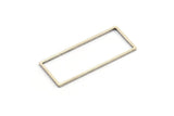 Silver Rectangle Ring, 12 Antique Silver Plated Brass Open Rectangle Connectors (14x34x1mm) A4123