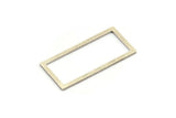 Silver Rectangle Ring, 6 Antique Silver Plated Brass Open Rectangle Connectors (38x18x1x2mm) A4122