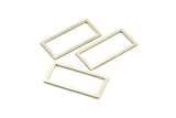 Silver Rectangle Ring, 6 Antique Silver Plated Brass Open Rectangle Connectors (38x18x1x2mm) A4122