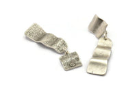 Küpe Çivisi, 2 Antik Gümüş Kaplama Pirinç - Düzensiz Şekilli Çivili Küpeler - Gümüş Küpeler - Küpeler (50x13x1,2 mm) N2145