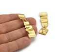 Earring Studs, 2 Gold Plated Brass - Irregular Shaped Stud Earrings - Gold Earrings - Earrings (50x13x1.2mm) N2145