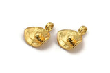 Gold Irregular Charm, 2 Gold Plated Brass Irregular Shaped Charms With 1 Loop (15x13mm) N2134