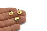 Gold Irregular Charm, 2 Gold Plated Brass Irregular Shaped Charms With 1 Loop (15x13mm) N2134