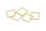 Square Brass Charm, 50 Raw Brass Square Connectors (18x0.80mm) Bs-1120