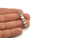 Moon Phases Charm, 2 Antique Silver Plated Brass Moon Phases Charms With 2 Loops, Connectors, Bracelet Parts (44x7mm) N2131